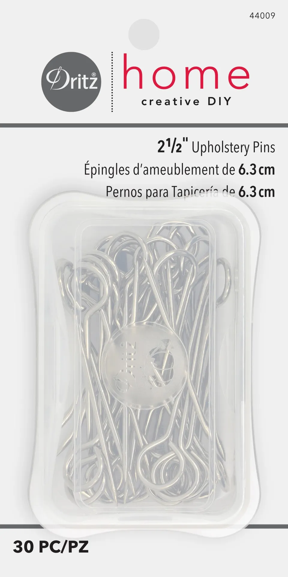 Dritz Épingles Tapissier Nickel 63 mm Boîte 30 pcs