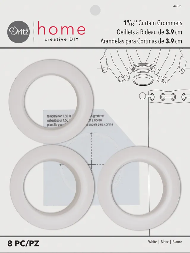 Dritz œillets rideaux plastique noir 40 mm 8 sets