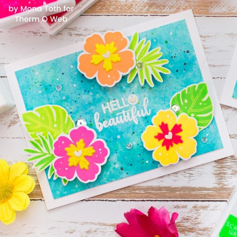 Rina K. Designs StampnStencil pochoir Sending Sunshine 6x6