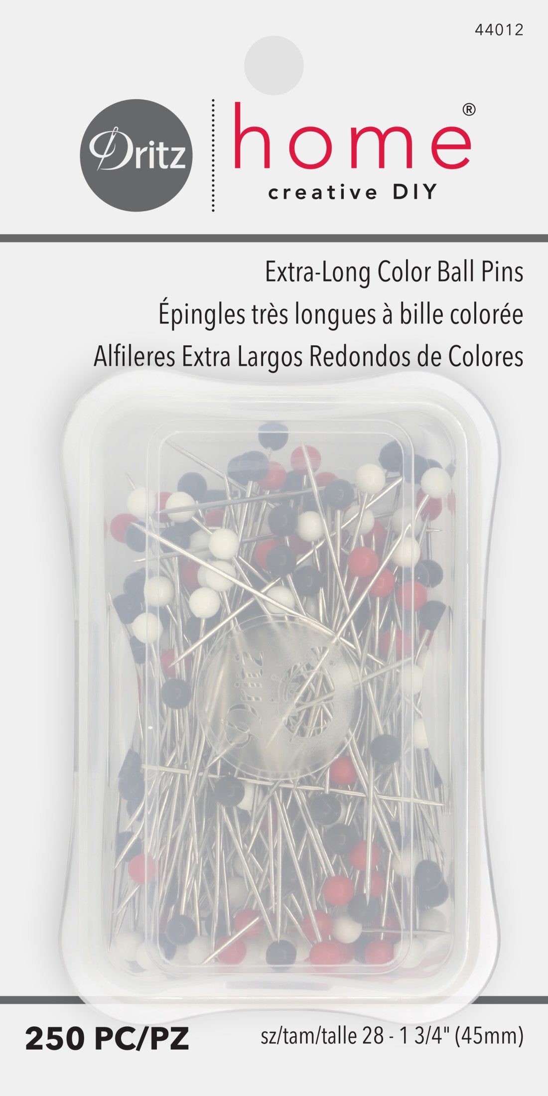 Dritz Épingles Boule Couleur 44 mm Acier 250 Pièces