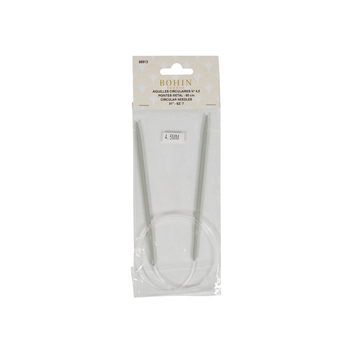 Bohin Tricot & Crochet N°4 aiguille circulaire 80 cm alu