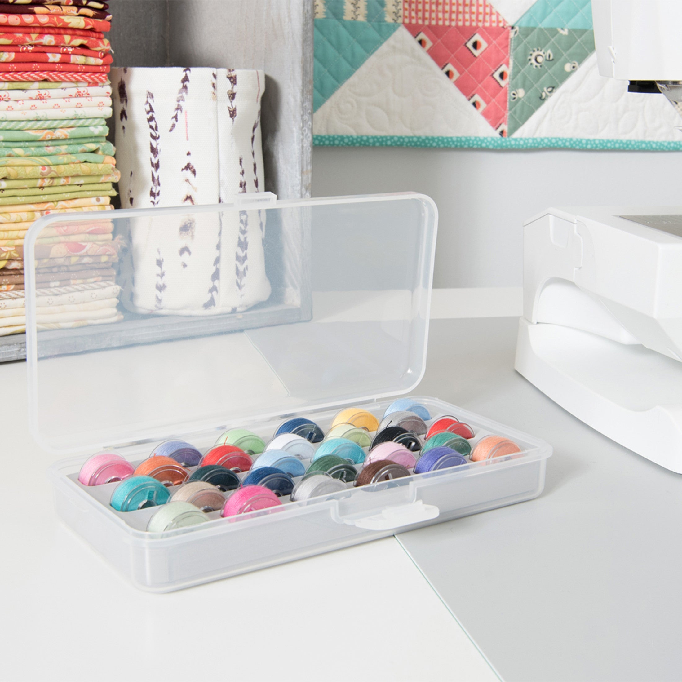 Dritz Sewing Baskets 509 boîte canettes 28 pcs transparente