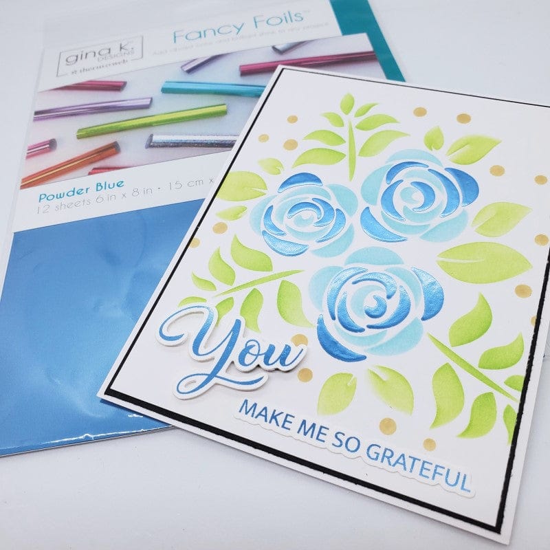 Gina K. Designs Fancy feuille foil bleu poudre mat 12 pcs