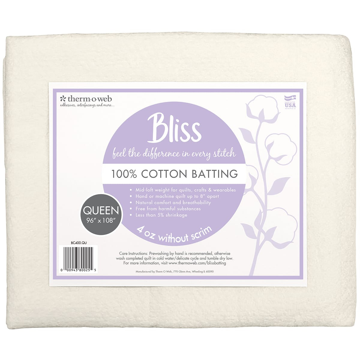 Bliss Battings molleton coton Queen 274 x 244 cm