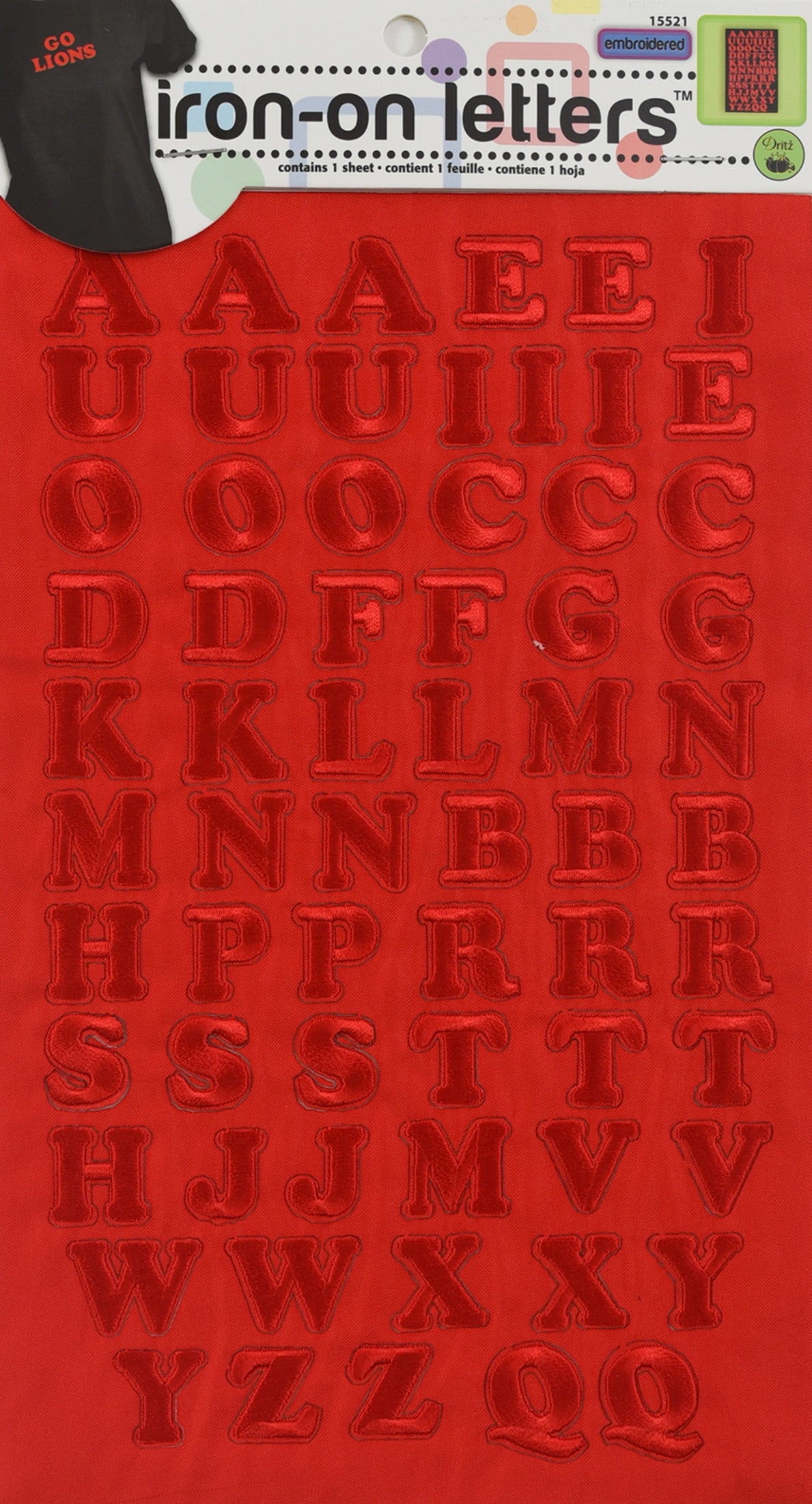 Dritz Embroidery lettres thermocollantes blanches alphabet