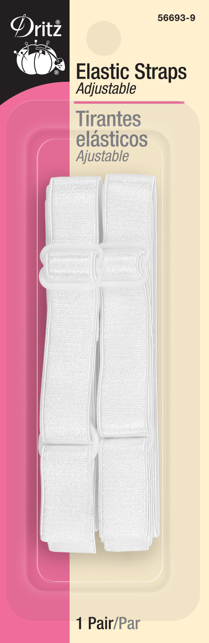 Dritz 56693-9 bretelles élastiques blanches réglables paire