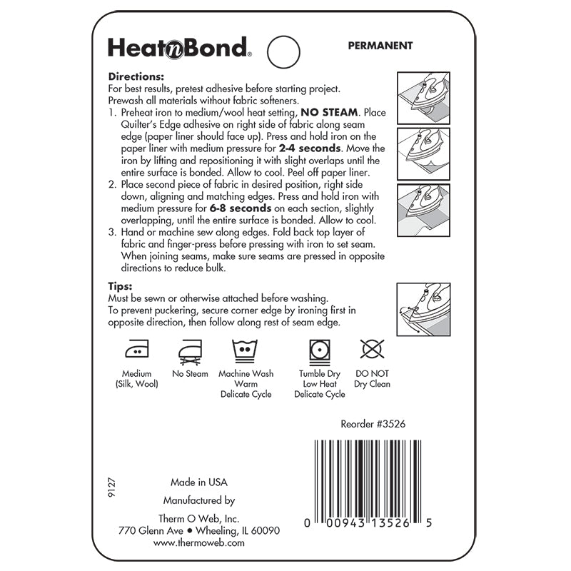 HeatnBond Lite ruban adhésif thermocollant 6mmx18m