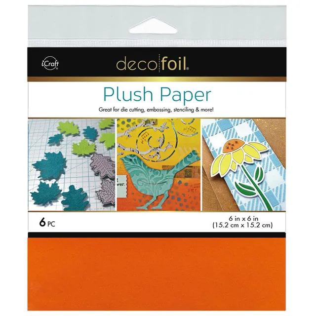 Deco Foil Plush Paper papier flock Orange Glow 6 feuilles