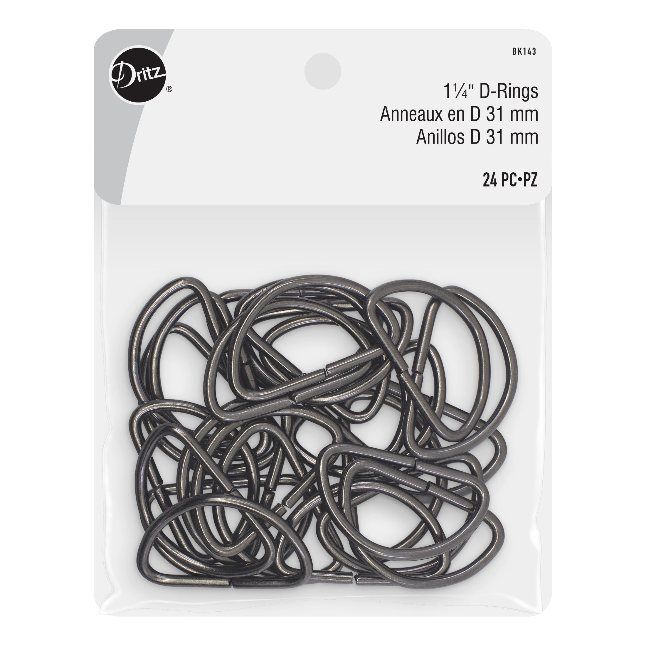 Dritz anneaux en D nickel 32 mm x24