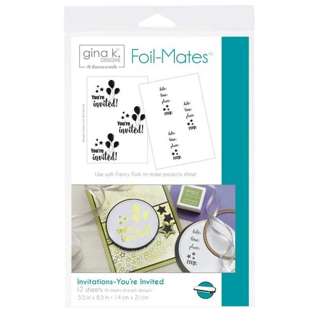 HeatnBond Gina K. Foil-Mates You're Invited 12 feuilles