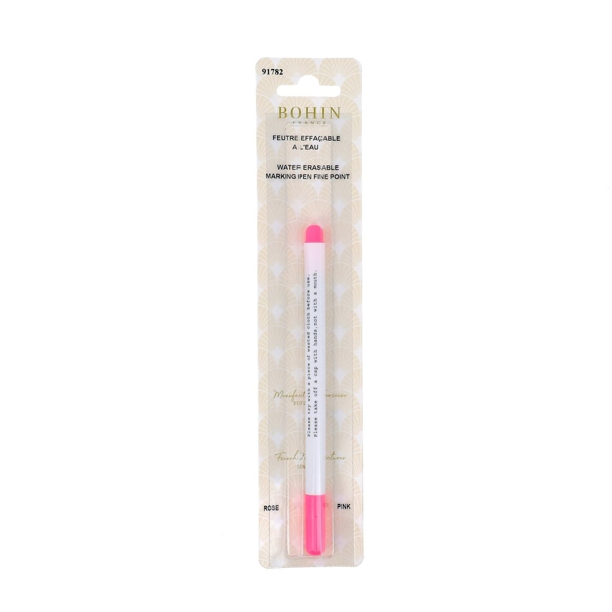 Bohin Marquage feutre textile encre rose effaçable