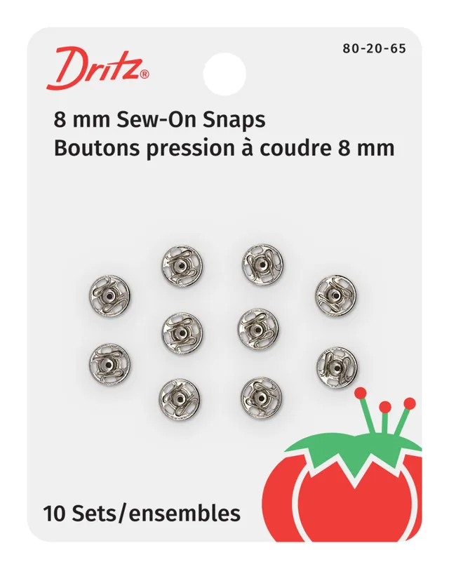 Dritz Fasteners boutons-pression à coudre nickel 10 sets