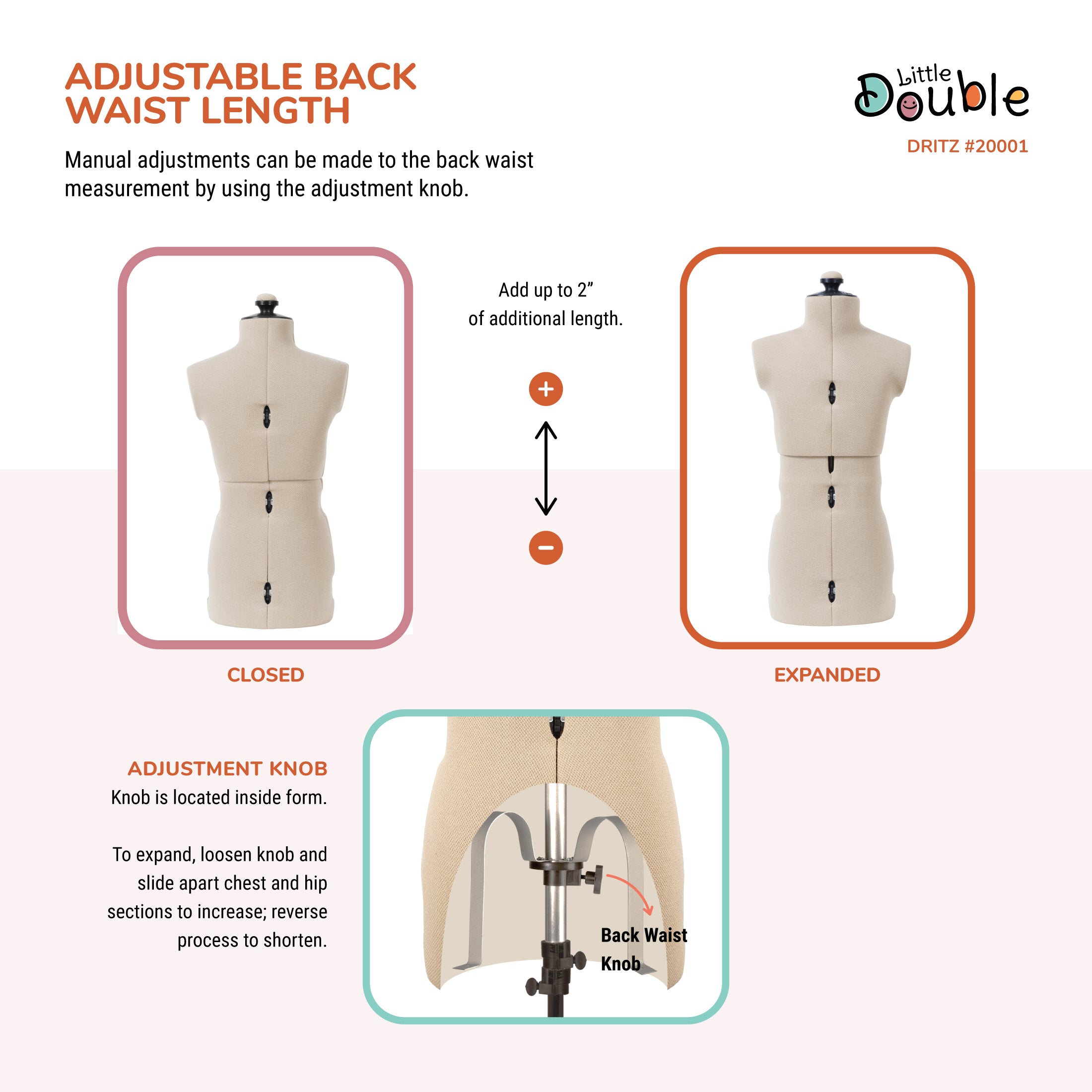 Dritz Little Double mannequin couture enfant réglable