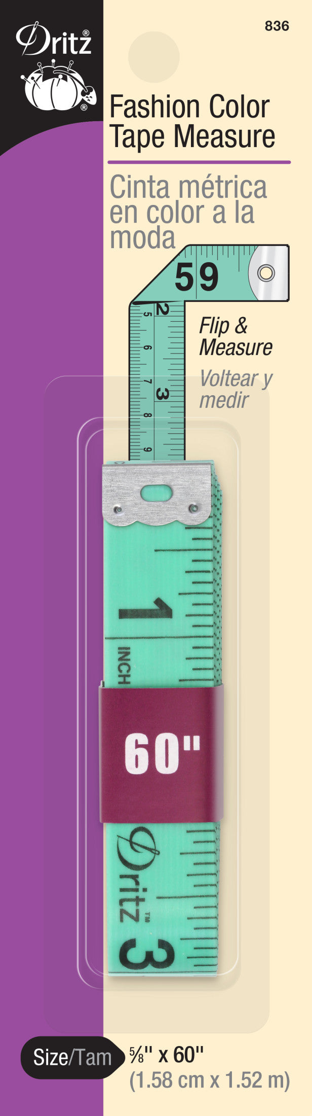 Dritz 836 mètre ruban couture 150 cm couleur assortie