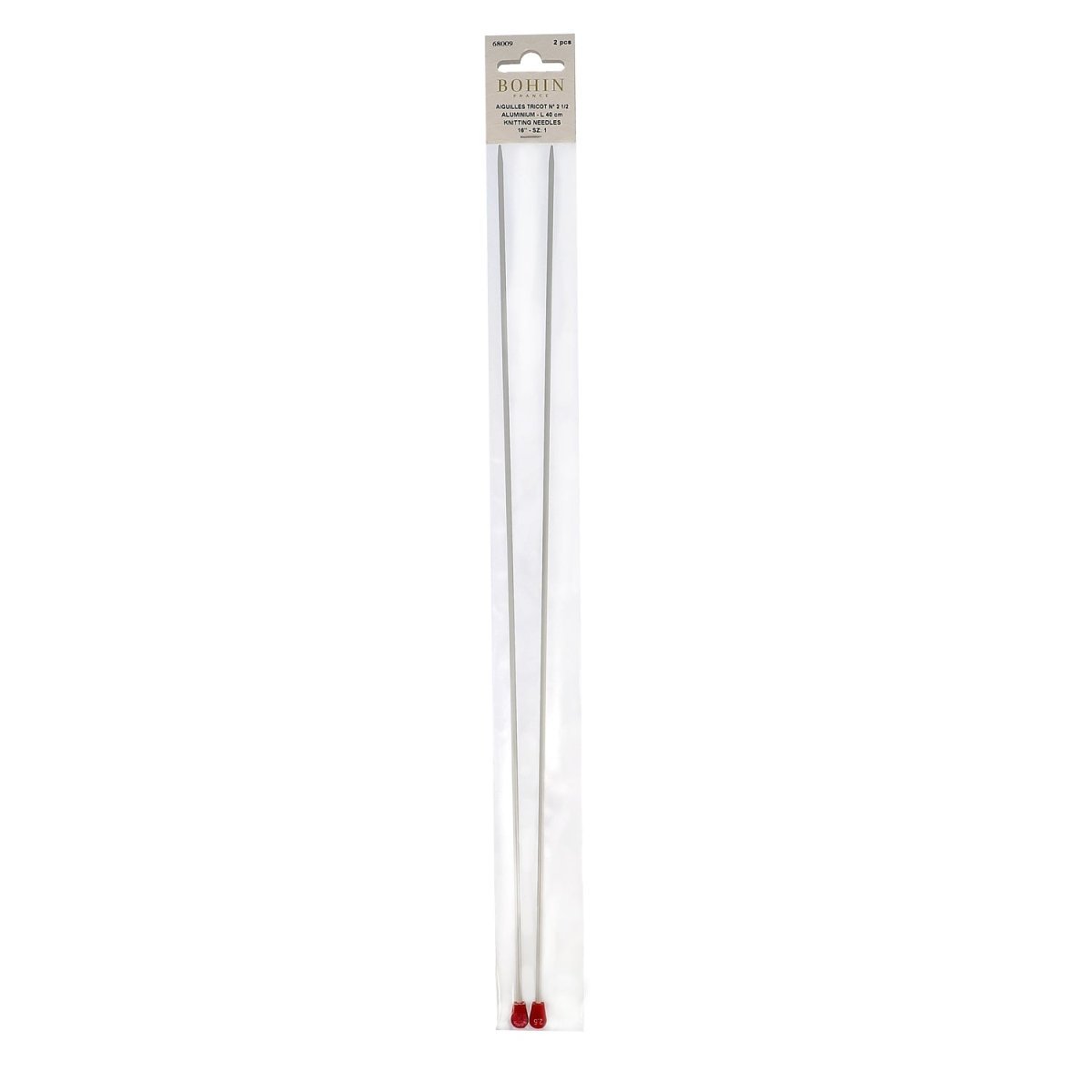 Bohin Tricot & Crochet aiguilles à tricoter 40 cm N°4 aluminium