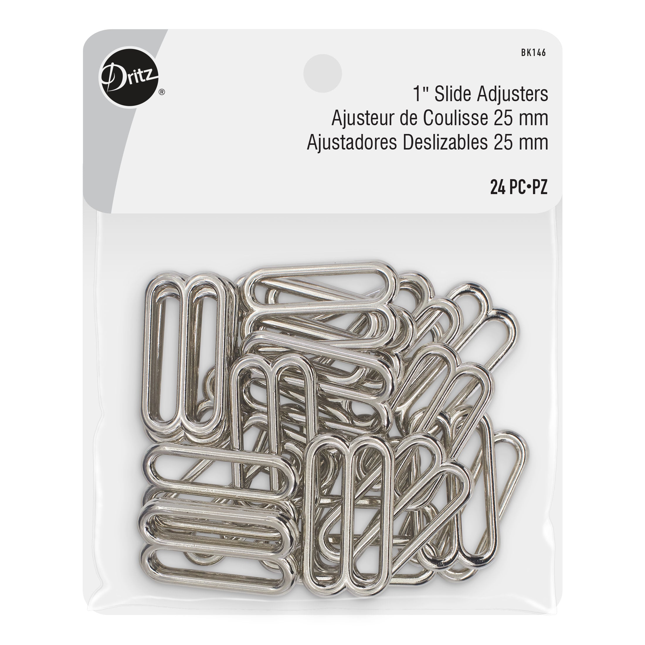 Dritz Fasteners BK146 boucles réglage nickel 25mm 24pc