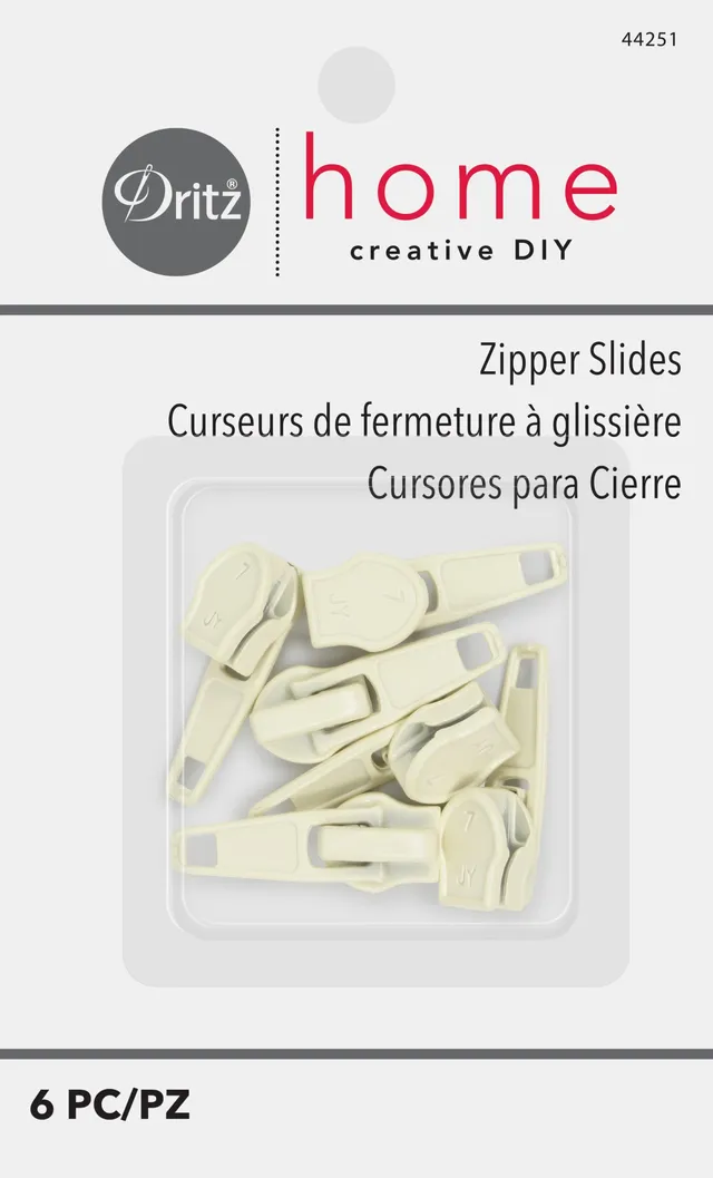 Dritz Home 44251 curseurs zip crème 6 pc
