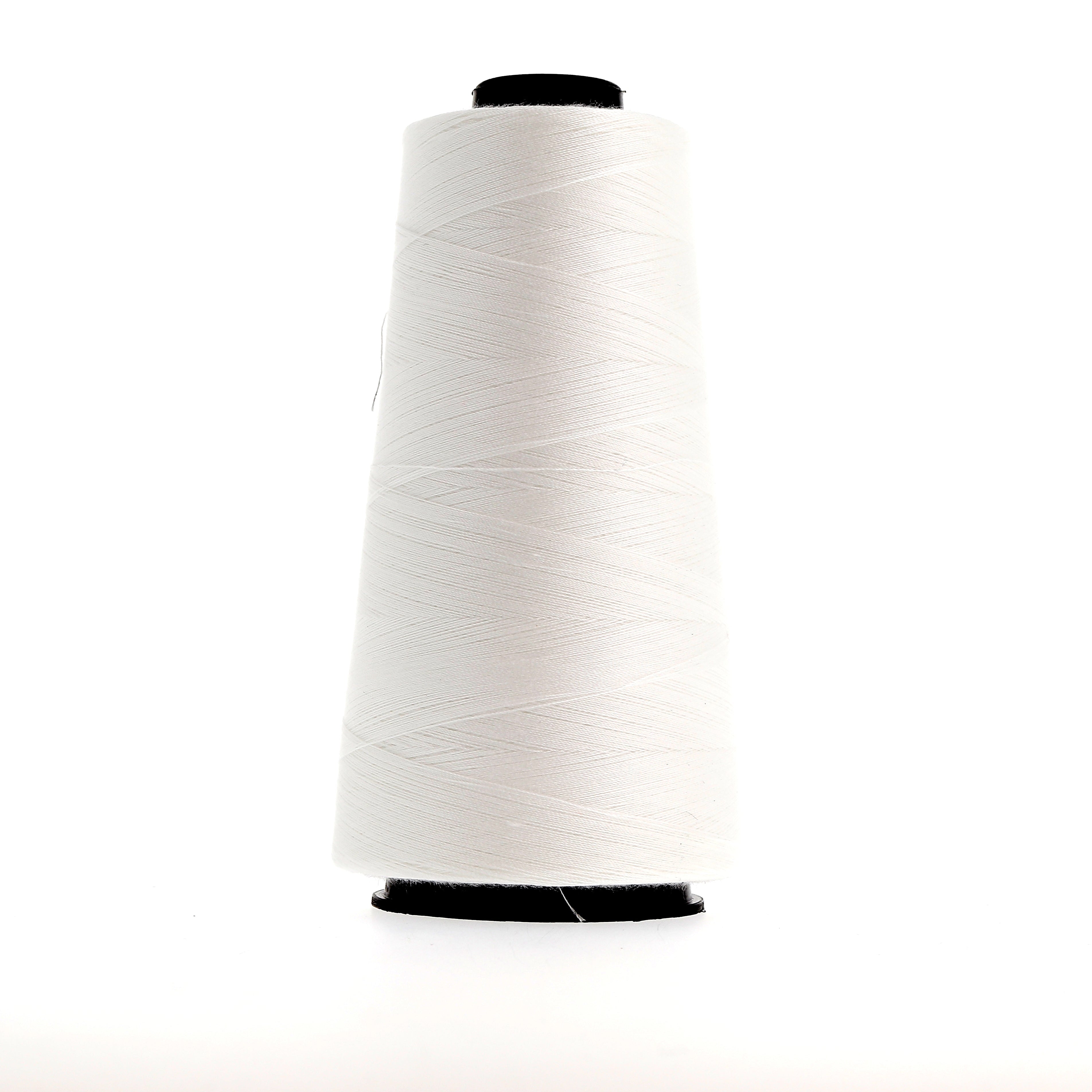 Lebaufil fil surjeteuse polyester blanc cône 2500 m