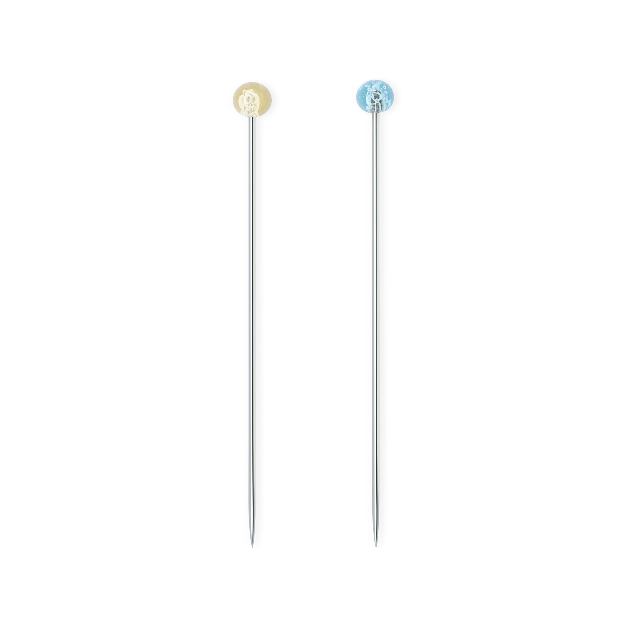 Dritz Crystal épingles tête verre bleu jaune 100 pc
