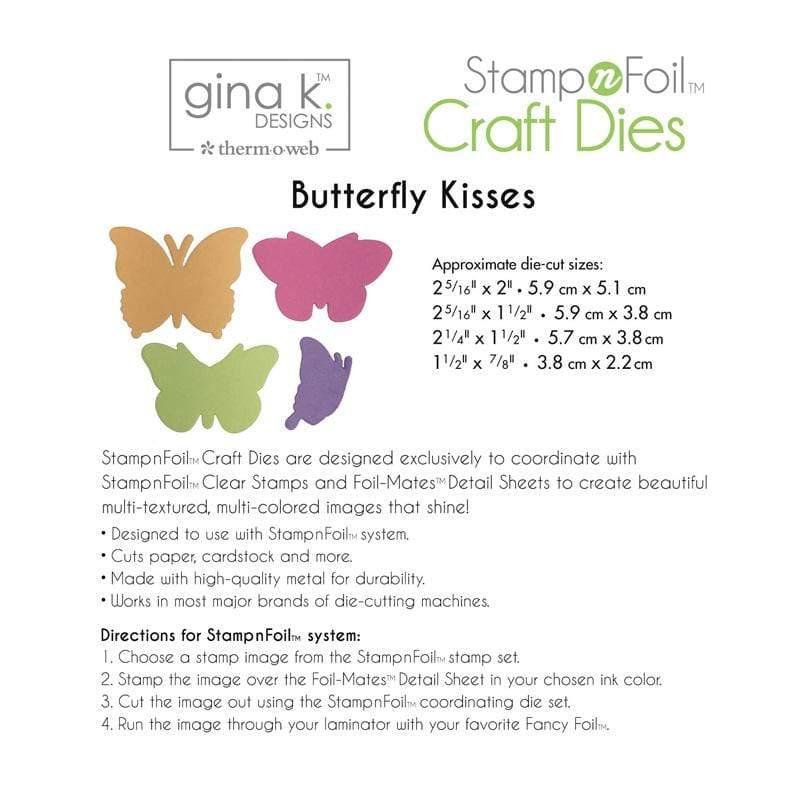 Gina K. Designs Butterfly Kisses matrice découpe papillon 4 pièces