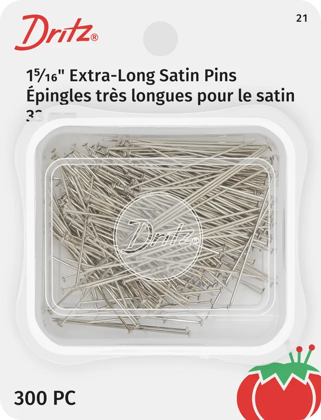 Dritz 21 épingles satin extra-longues nickel x300