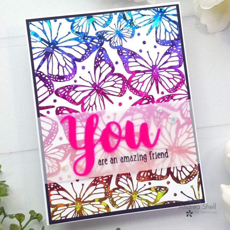 Rina K. Designs flock transfert rose fluo 6 feuilles