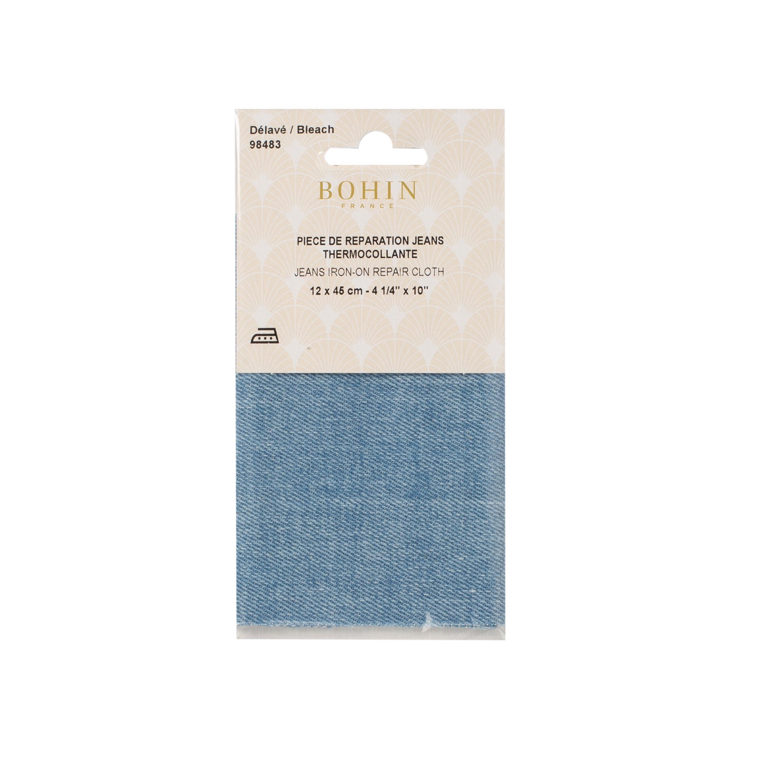 Bohin pièce thermocollante jean denim bleu denim 12x45