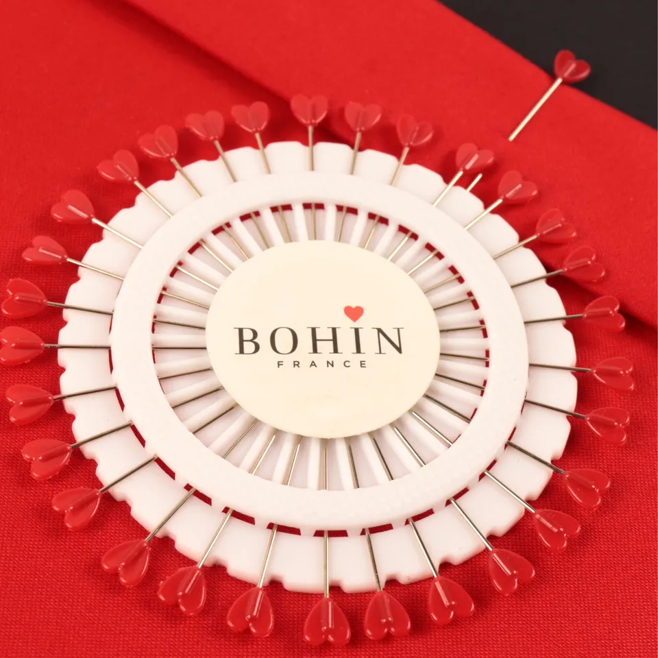 Bohin Épingles épingles cœur rouge 38 mm disque 30