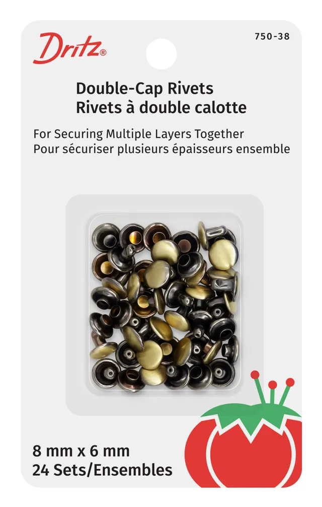 Dritz Double-Cap rivets laiton brossé 8 mm x24