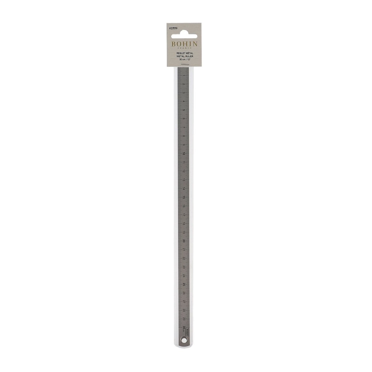 Bohin Mesure Règle Métal 30 cm – Réglet Couture Double Graduation