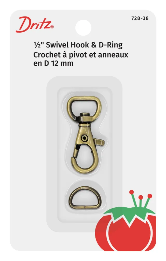 Dritz Mousqueton + Anneau D 13 mm Nickel Fermoir Sac
