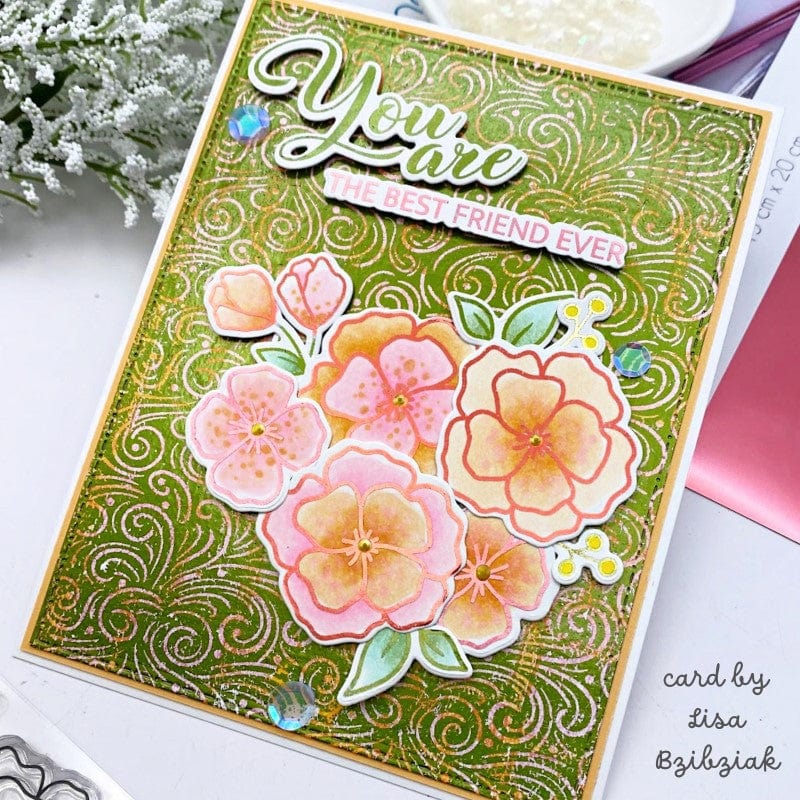 HeatnBond Gina K. Designs Fancy Foil transfert Dusty Rose mat 12 feuilles