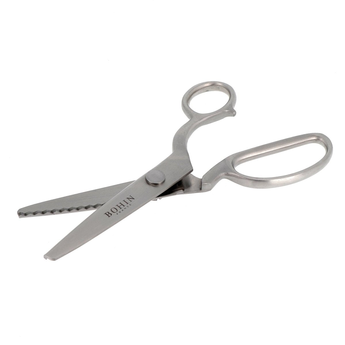 Bohin ciseaux cranteurs tissu inox 23 cm anneaux plastique