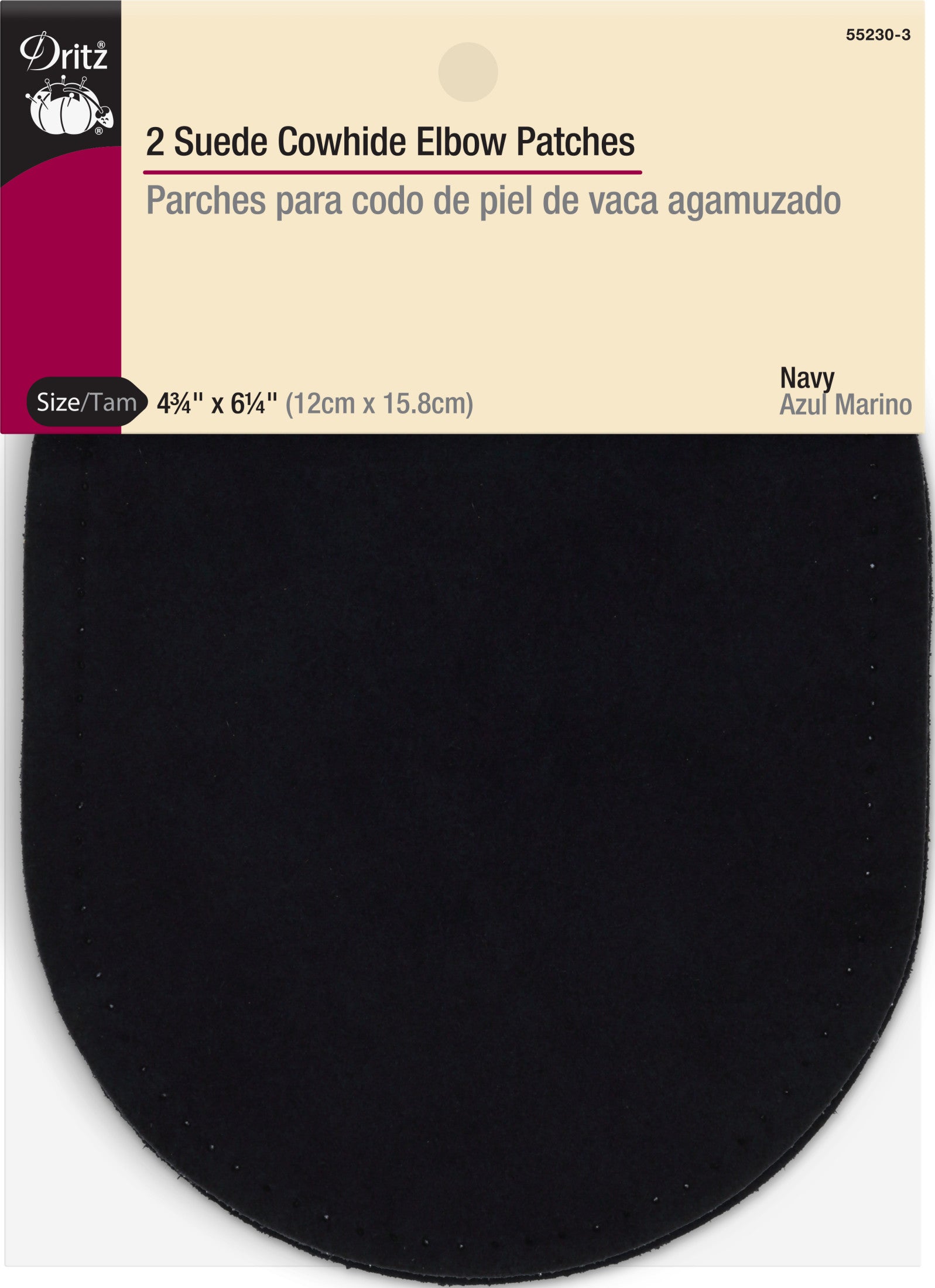 Dritz coudières suède noires x2 12x16,5 cm