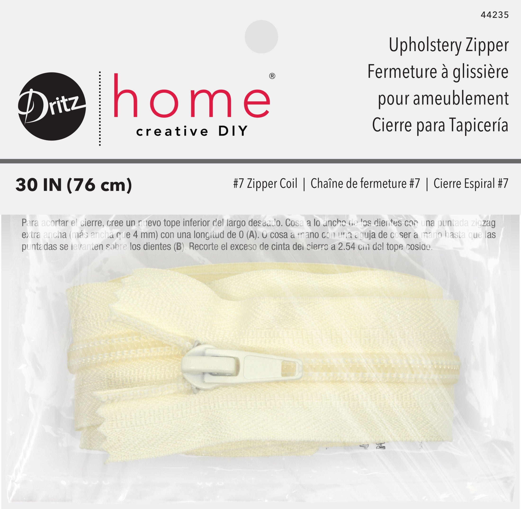 Dritz Fasteners fermeture éclair crème 60,9 cm coussin