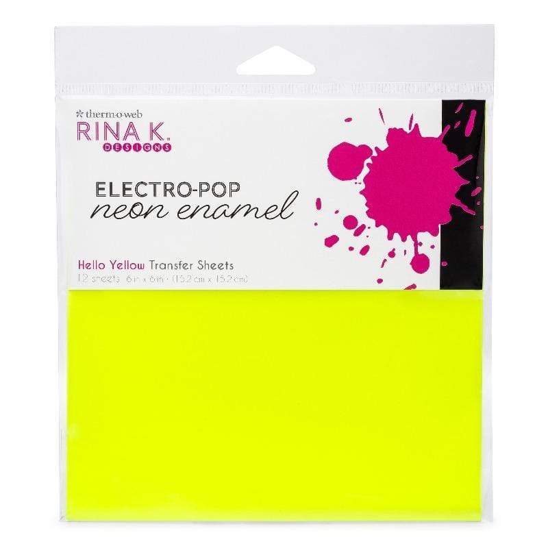 Rina K. Designs feuille transfert émail Hello Yellow 12 feuilles