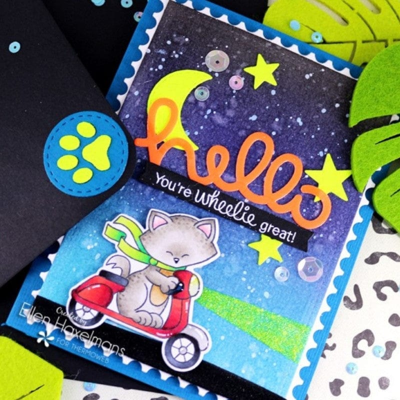Rina K. Designs feuille transfert émail Hello Yellow 12 feuilles