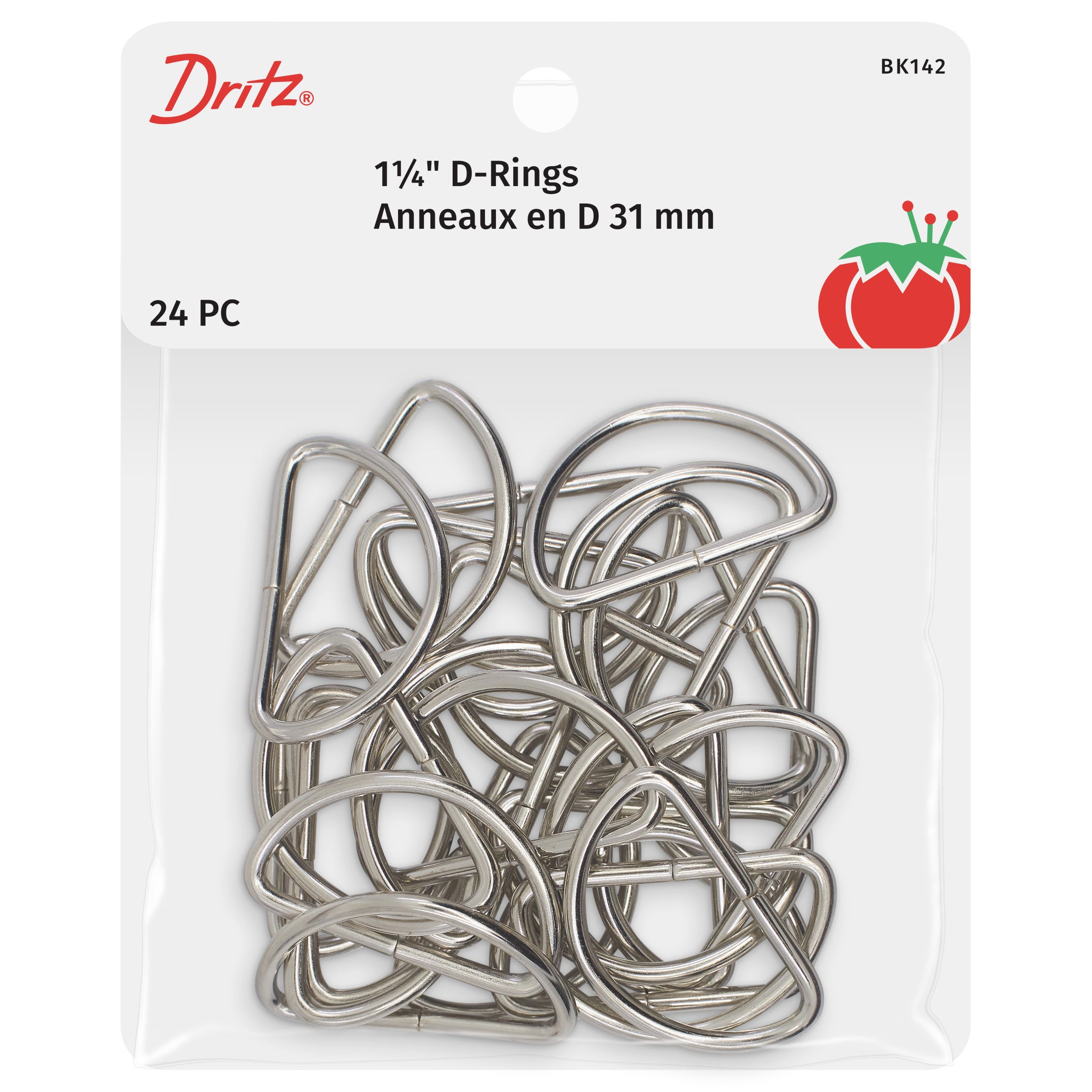 Dritz anneaux en D nickel 32 mm x24