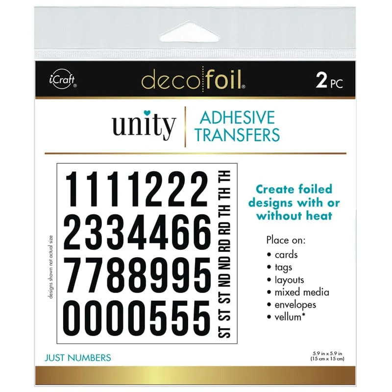 HeatnBond Unity Just Numbers transfert foil chiffres – 2 feuilles