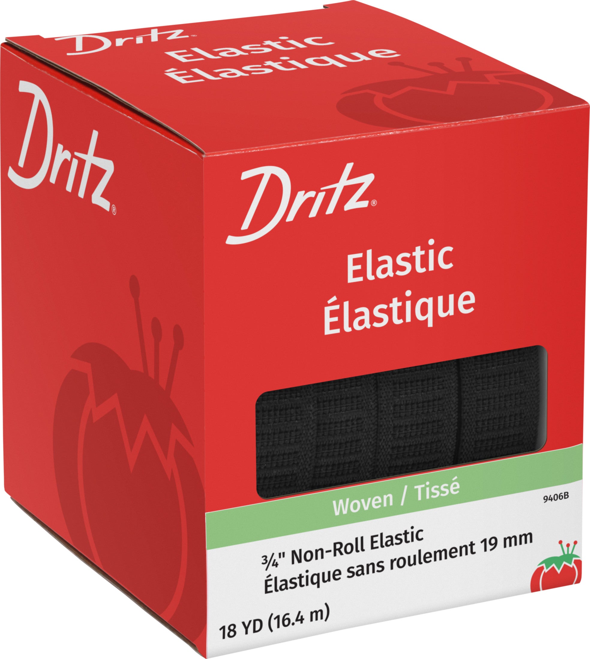 Dritz Elastics 3/4 pouce élastique tissé noir anti-roule