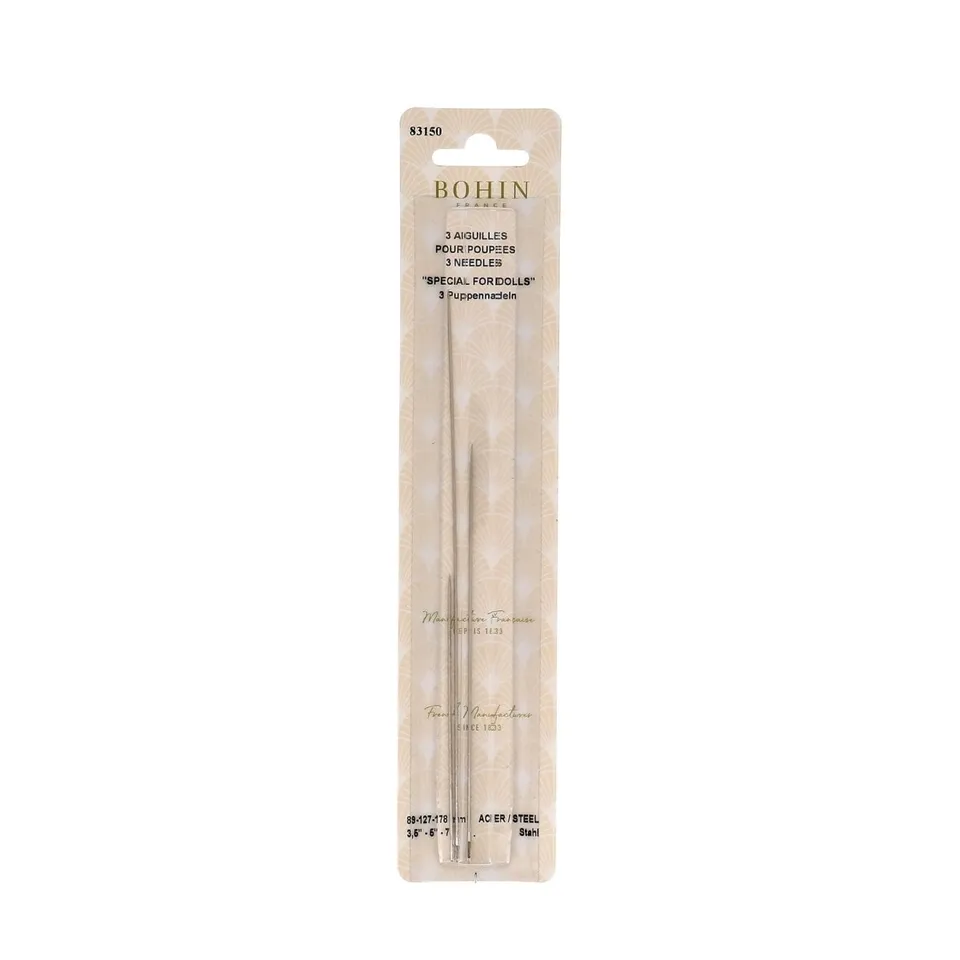 Bohin Aiguilles poupées 90/130/178 mm x3 réparation