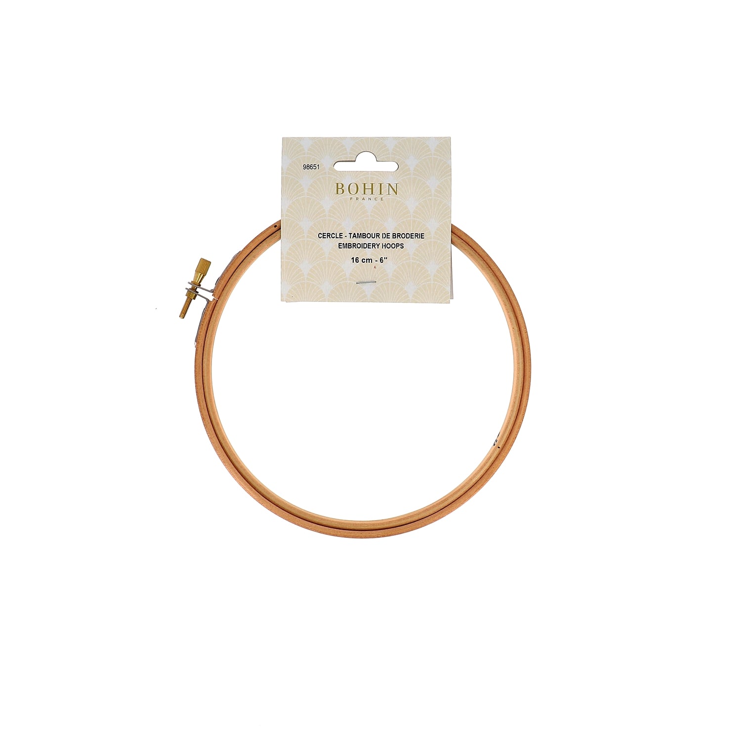 Bohin Cercle à broder bois 12,5 cm tambour réglable