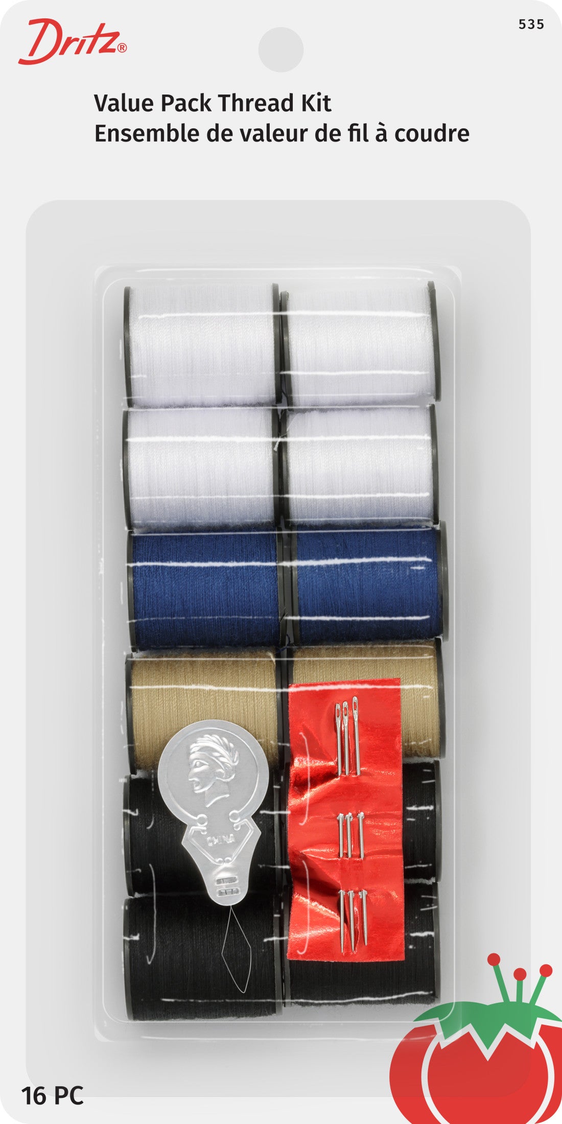 Dritz 535 kit fil à coudre polyester 12 couleurs