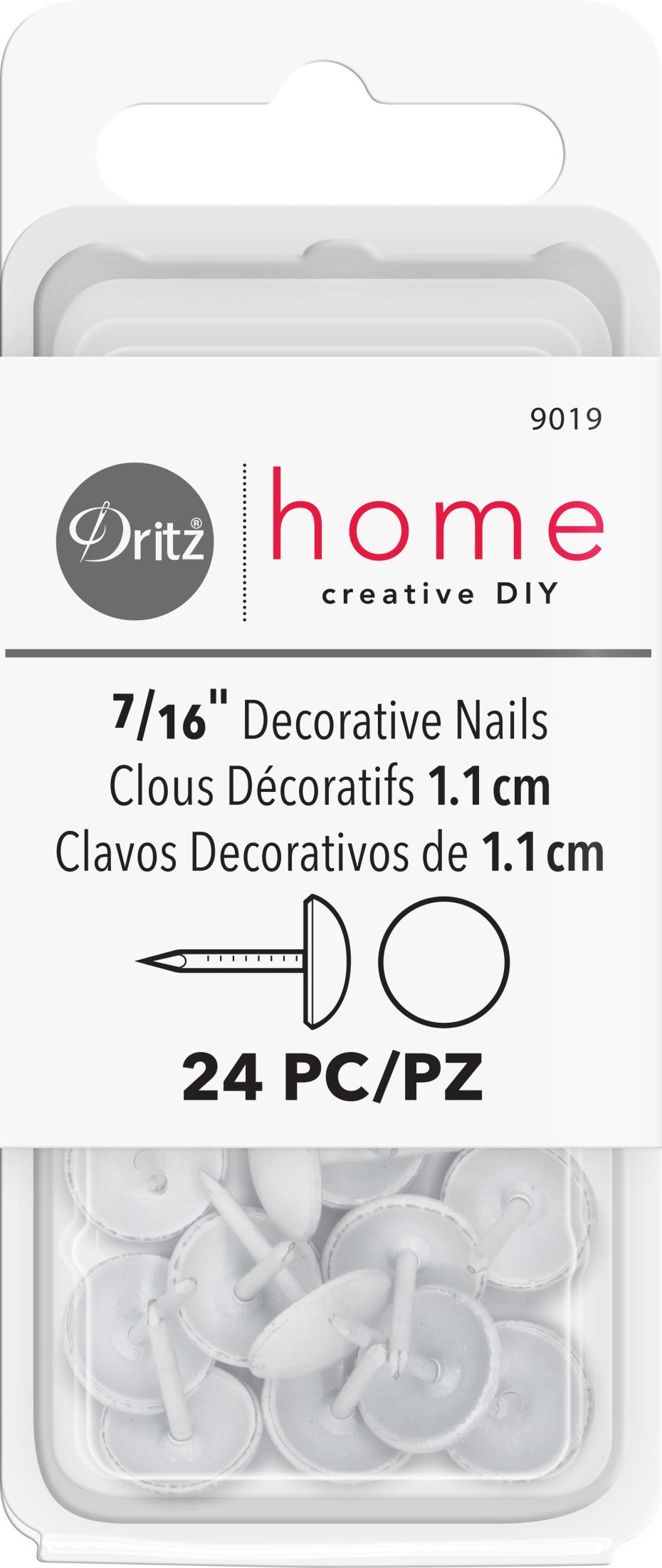 Dritz Lettering Clou tapissier lisse noir 7/16 24 pc