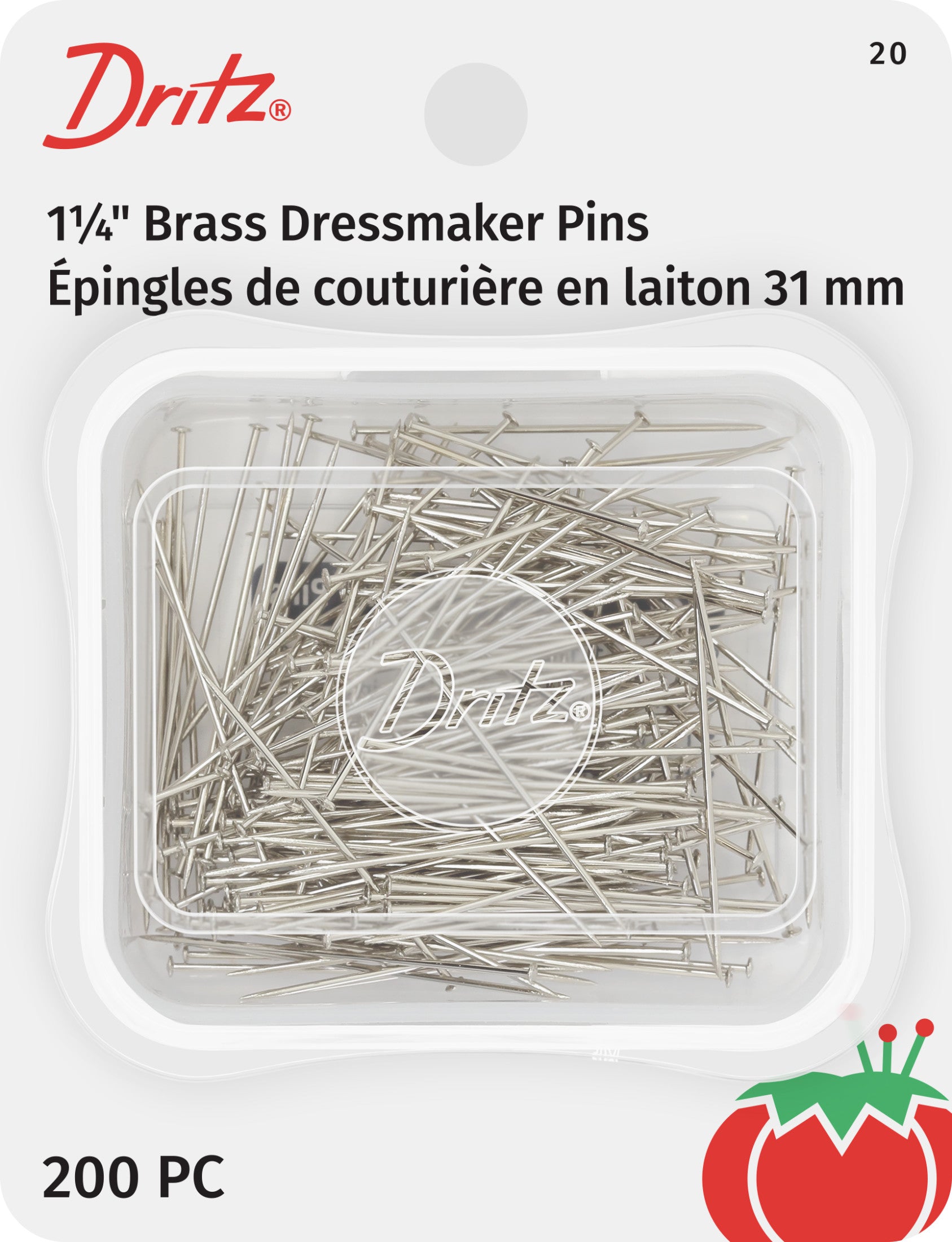 Dritz Épingles Couture Nickel 32mm x200 Tissu Moyen