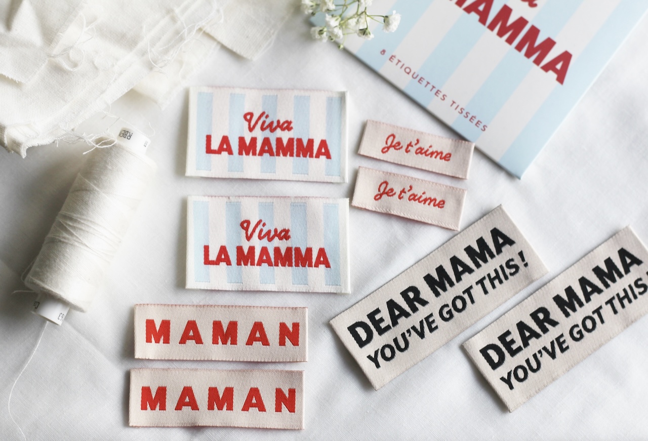 La Petite Maison Couture Viva la Mamma étiquettes tissées x8 maman