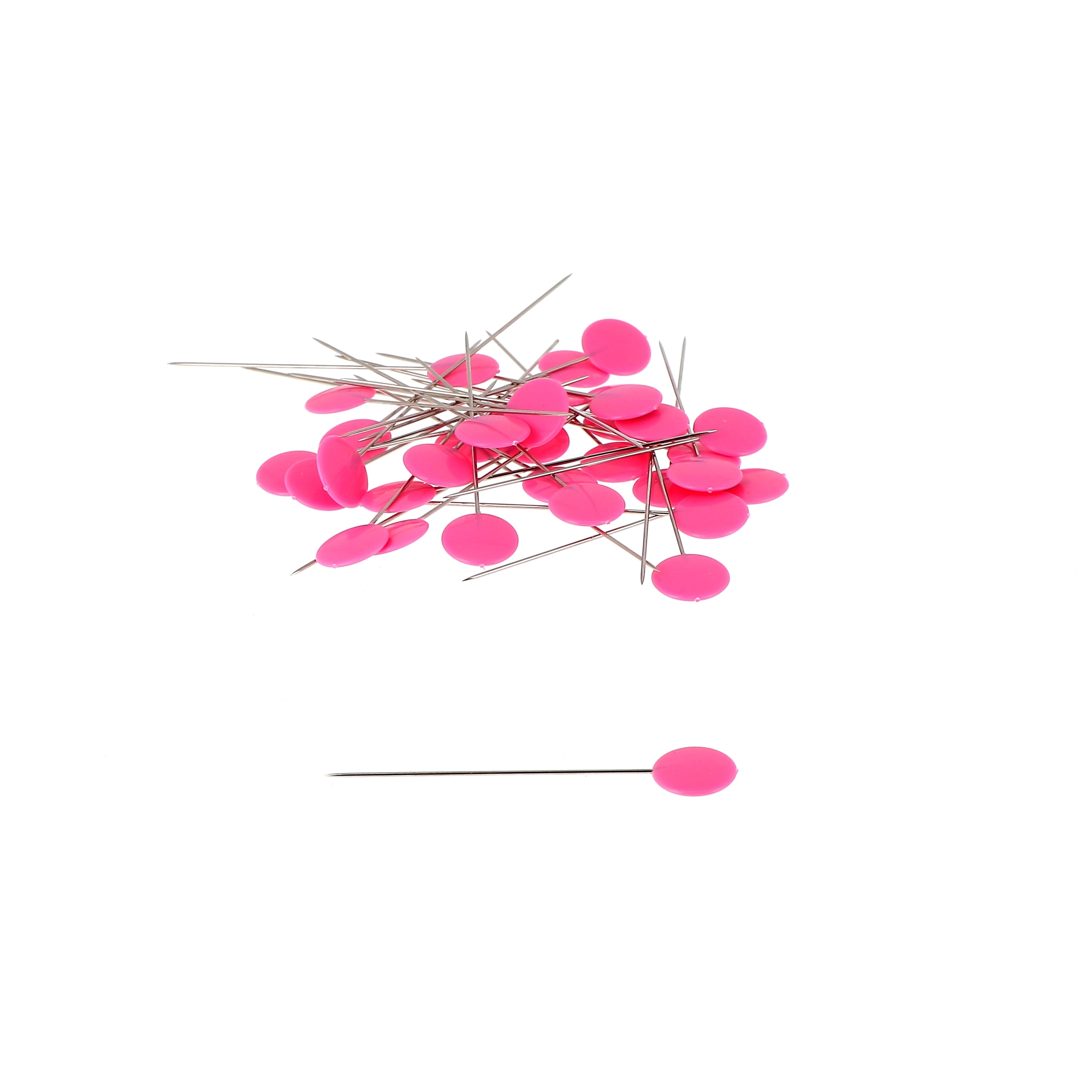 Bohin Épingles tête plastique rose Pastilles fuchsia boîte 100