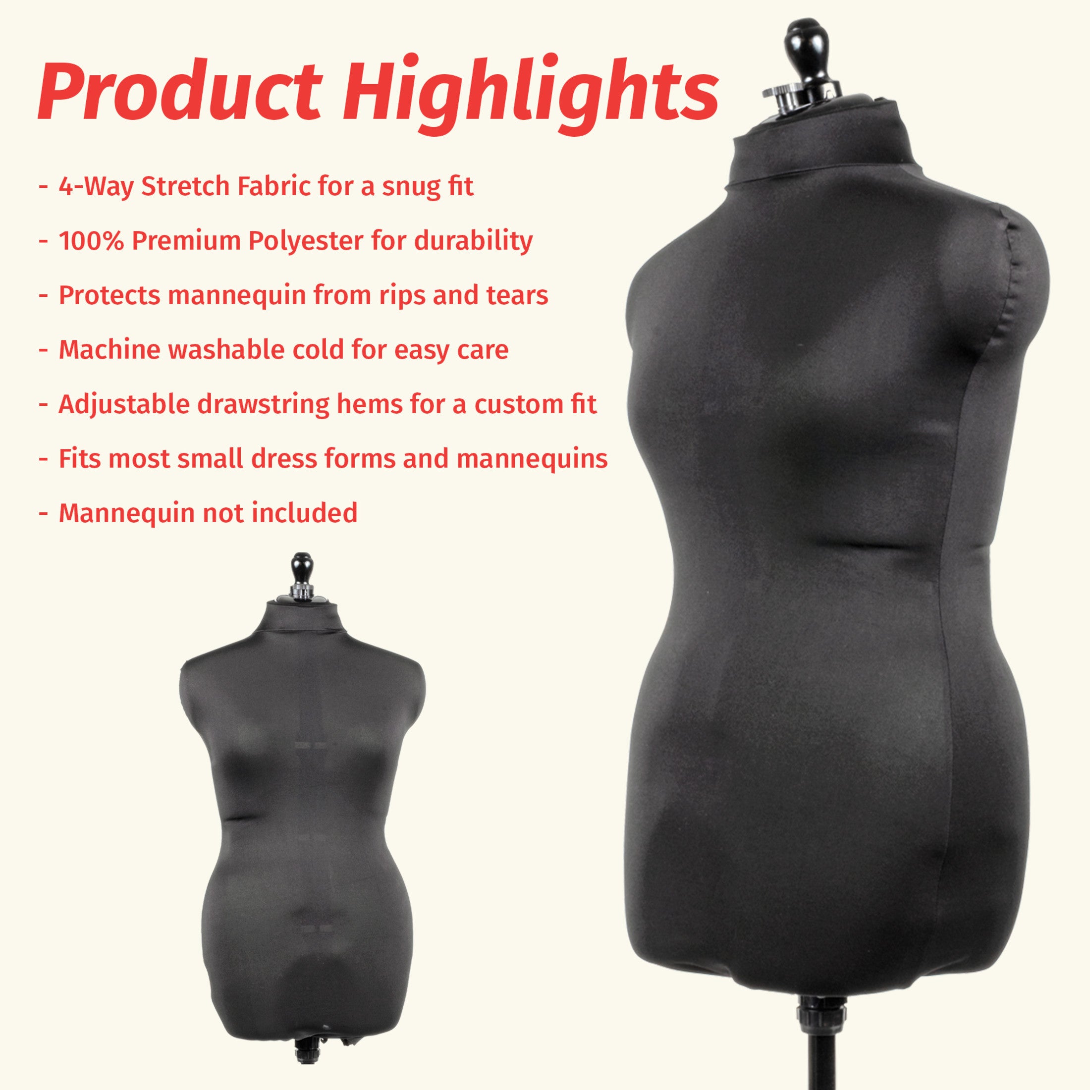 Dritz Dress Forms Housse Mannequin Polyester taille S