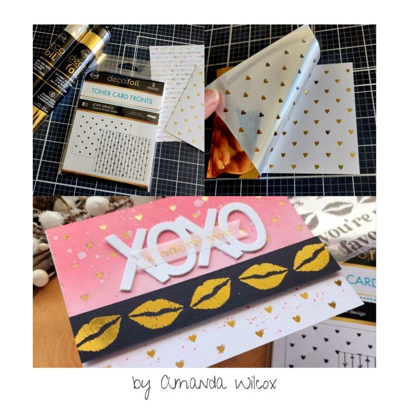 Deco Foil Toner Card Fronts Love Struck cartes A2 coeurs