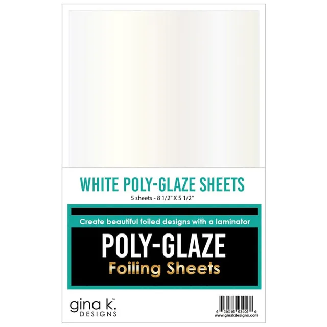 HeatnBond Gina K. Designs Poly-Glaze feuille foil blanche 5 feuilles